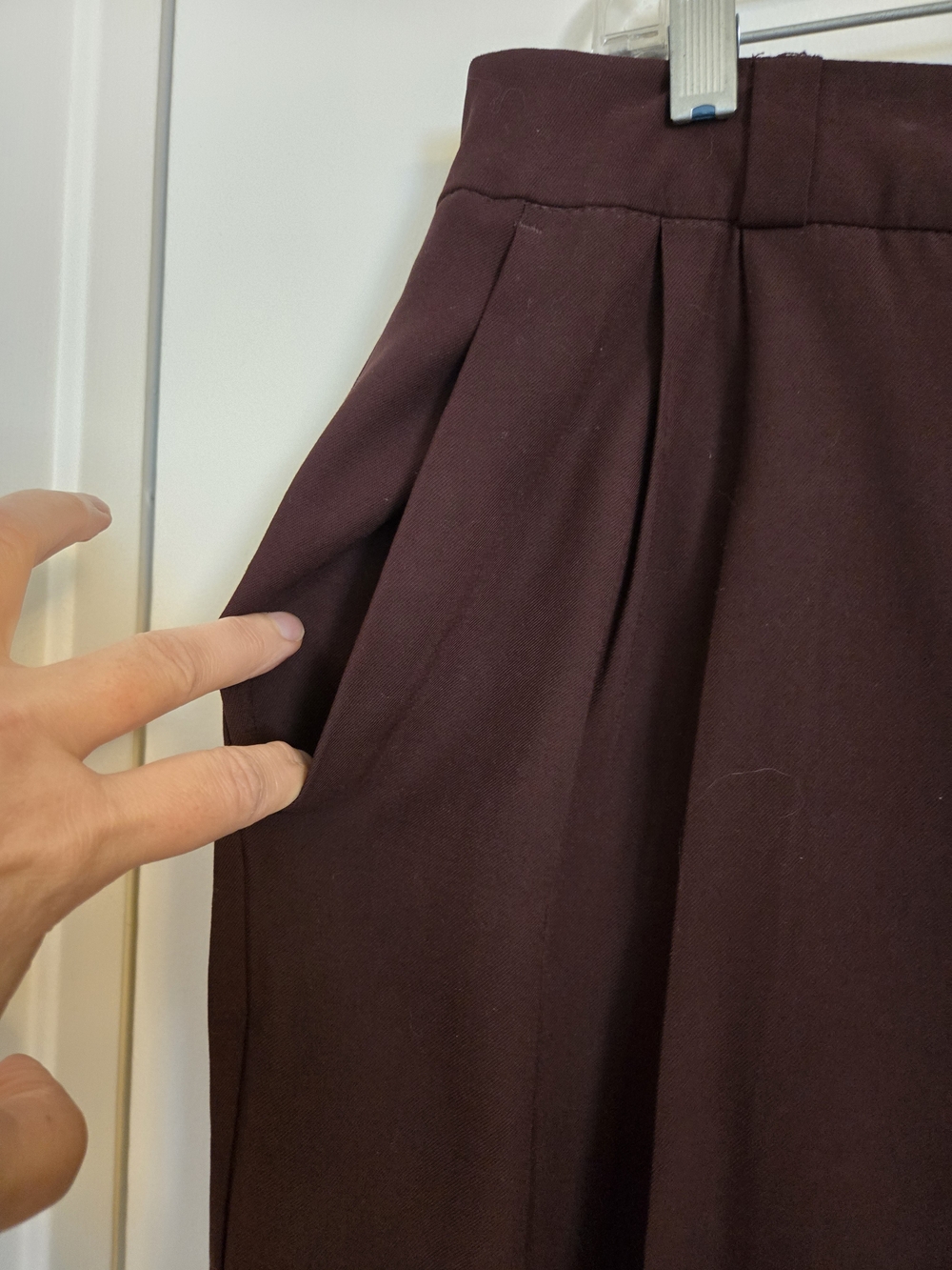 a new day Wide-Leg High Rise Maroon Trousers - Picture 5 of 5